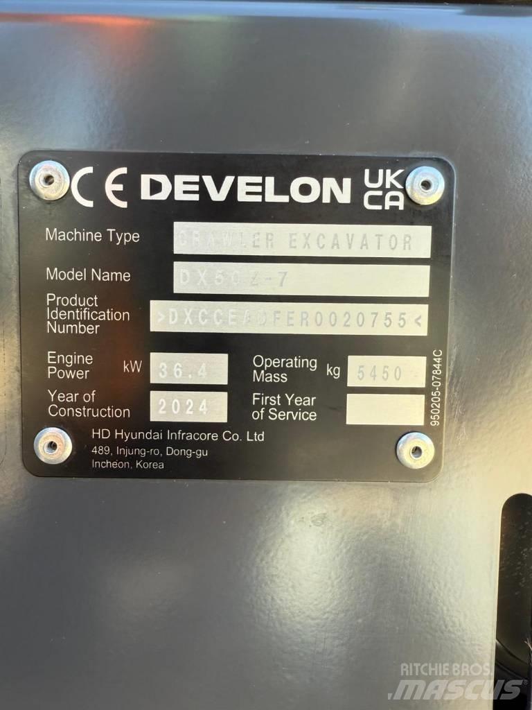 Develon DX 50 Z-7 Mini pelle < 7t