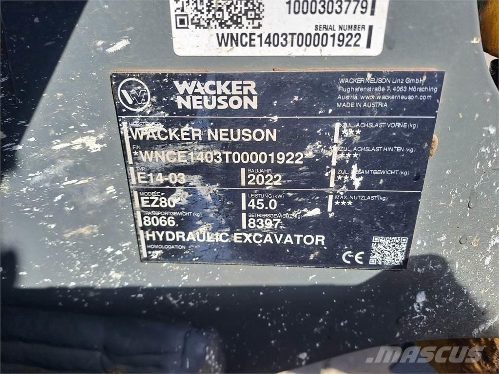 Wacker Neuson EZ80 Pelle sur chenilles