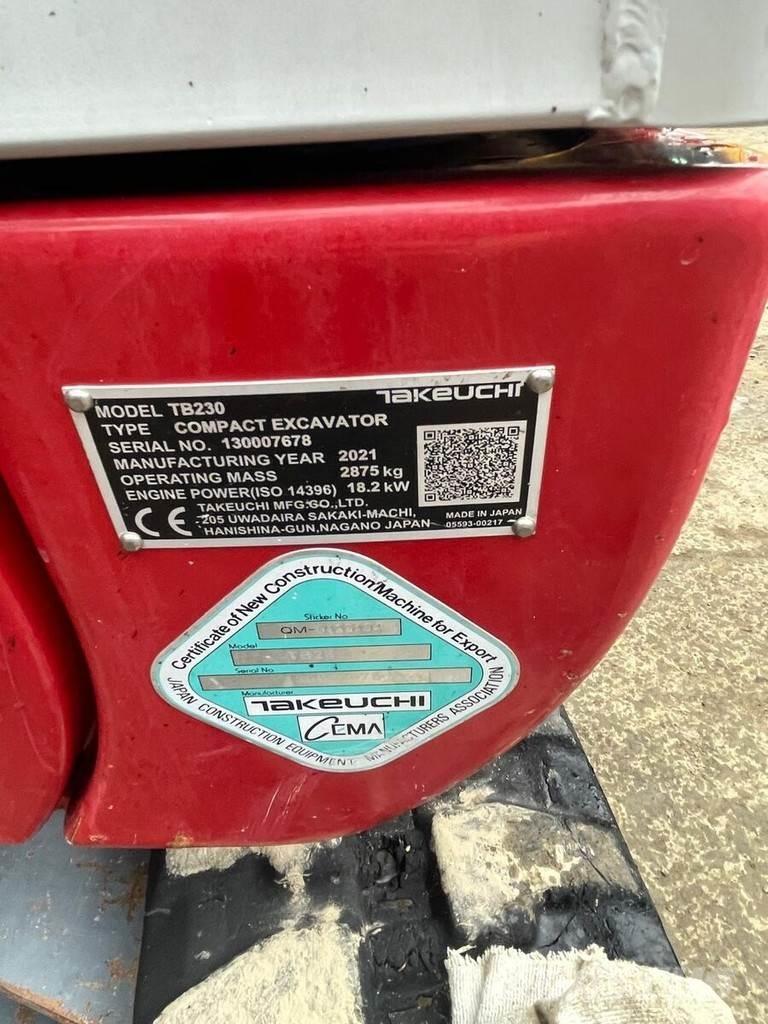 Takeuchi TB230 V3 Mini pelle < 7t