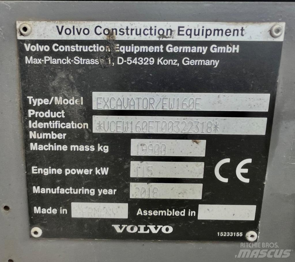 Volvo EW 160 E Pelle sur pneus