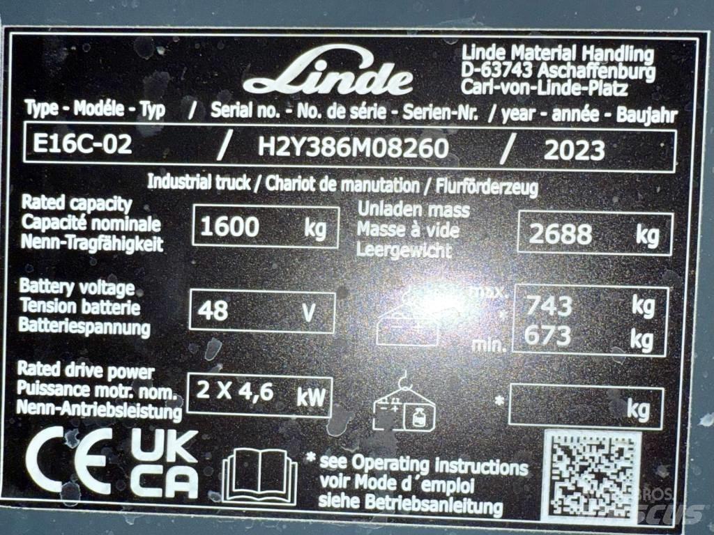 Linde E16C/386-02 Chariots élévateurs électriques