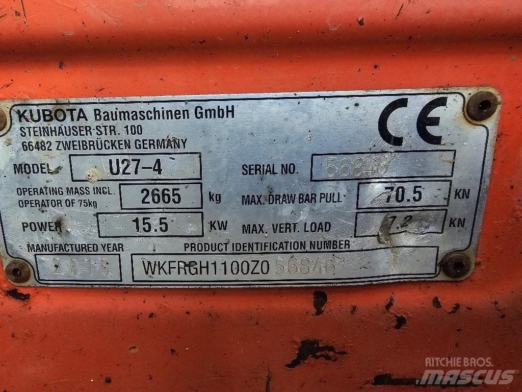 Kubota U 27-4 Mini pelle < 7t