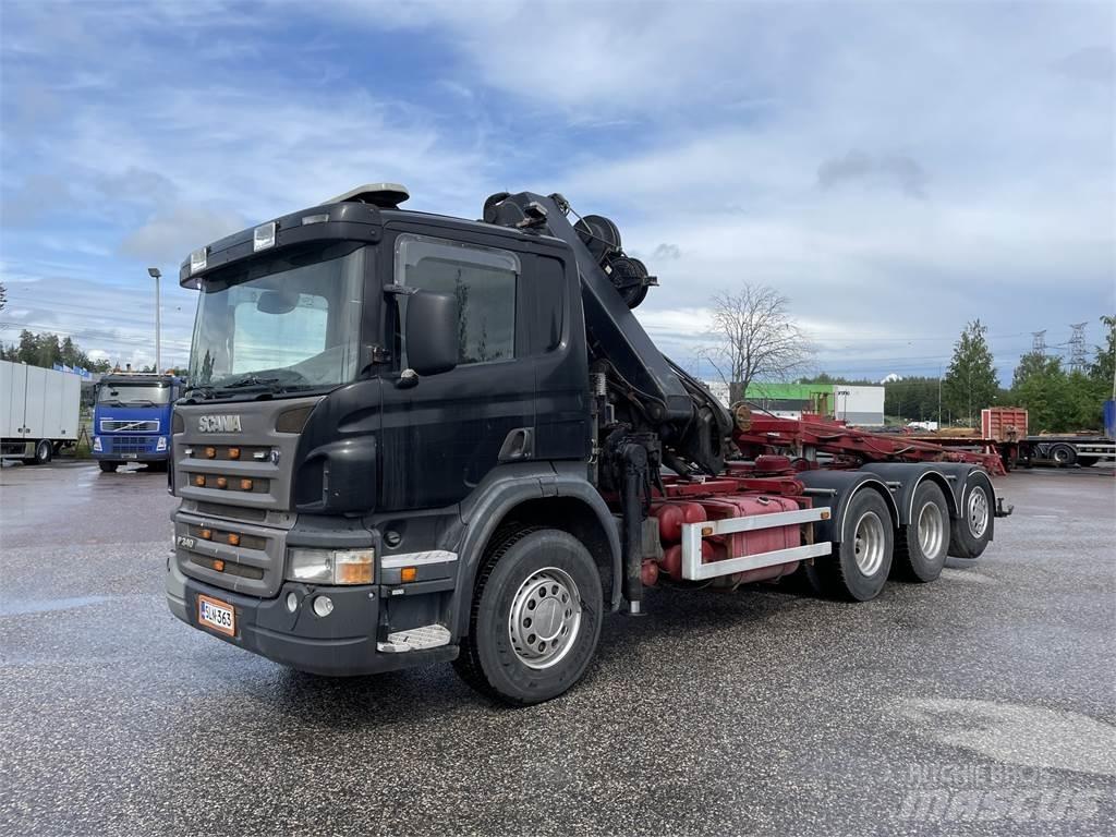 Scania P340 8x4 Camion plateau ridelle avec grue