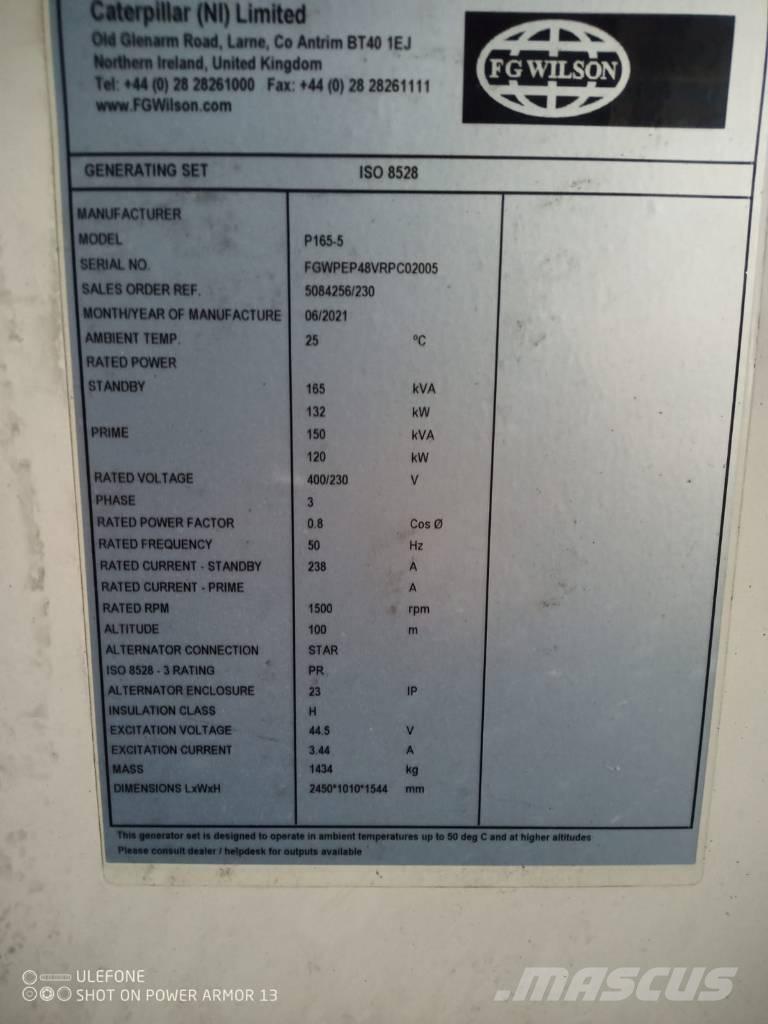 FG Wilson P 165-5 Générateurs diesel