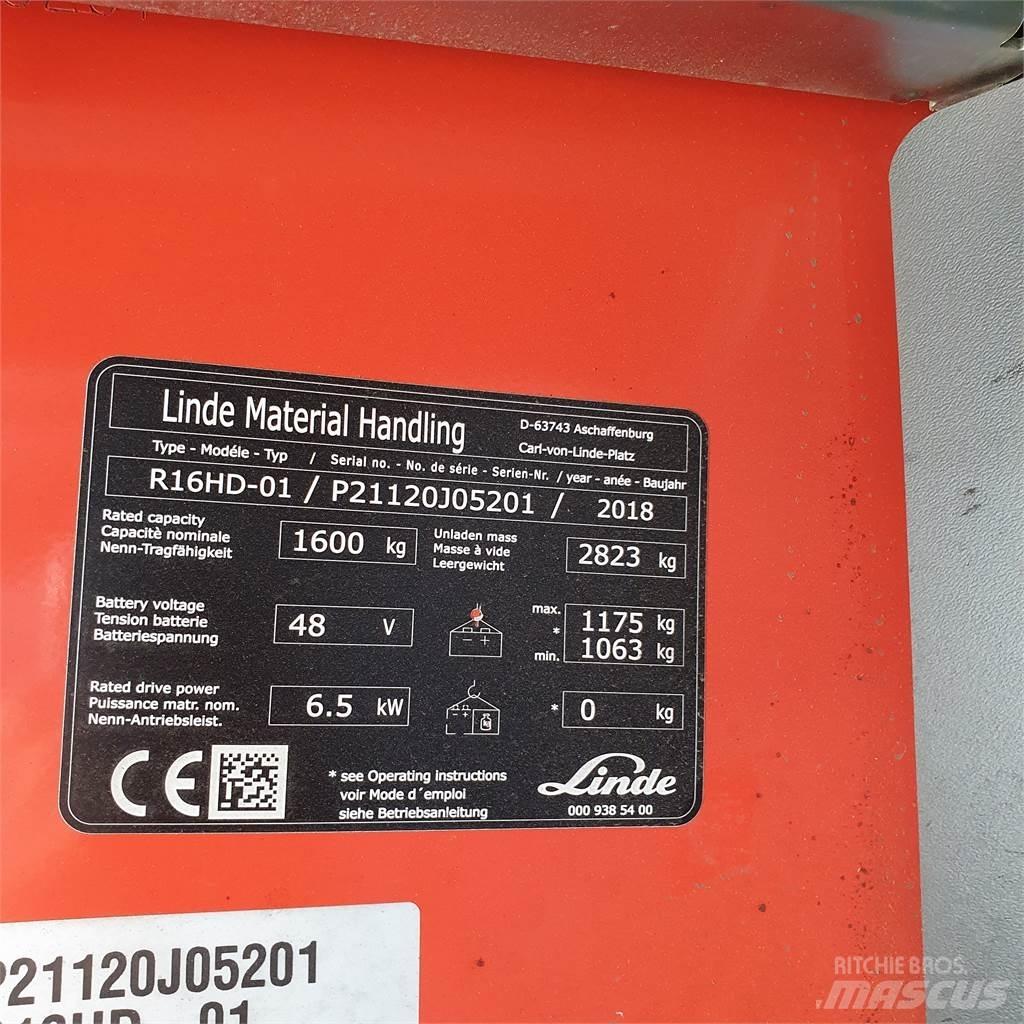 Linde R16HD Chariot à mât rétractable