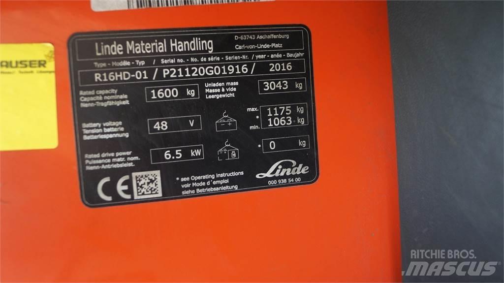 Linde R16HD Chariot à mât rétractable