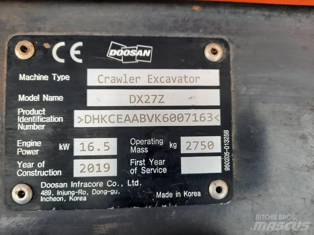 Doosan DX 27 Z Mini pelle < 7t
