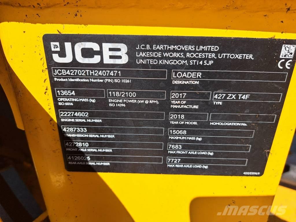JCB 427 ZX Chargeuse sur pneus