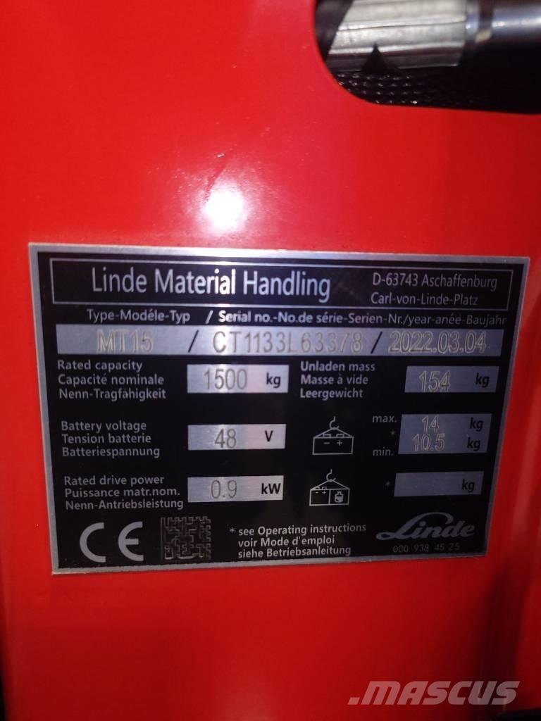 Linde MT15/1133 Transpalette accompagnant
