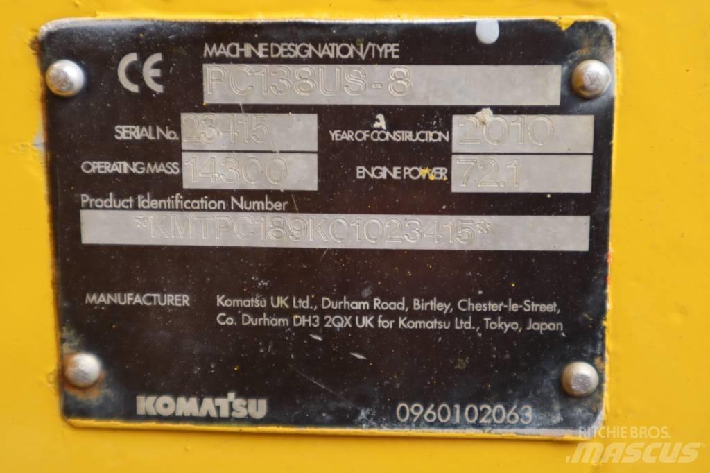 Komatsu PC138US-8 Pelle sur chenilles