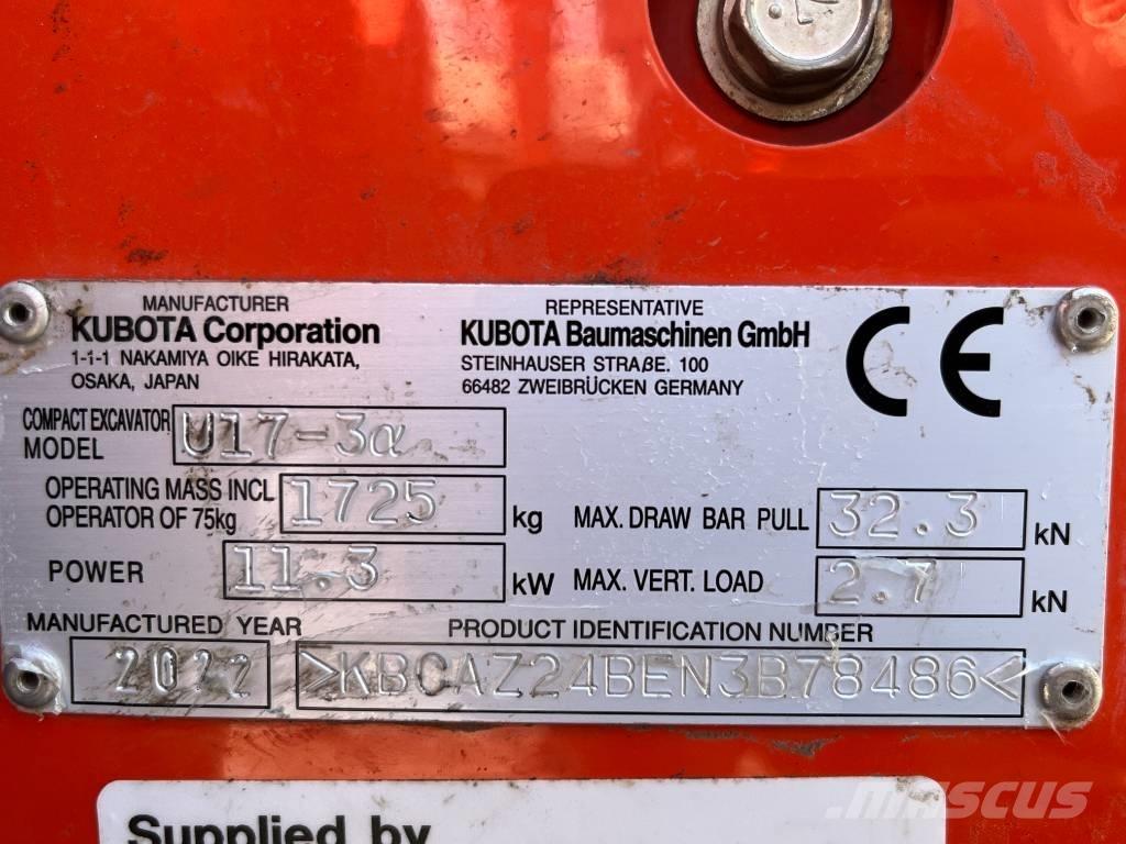 Kubota U 17-3 Mini pelle < 7t
