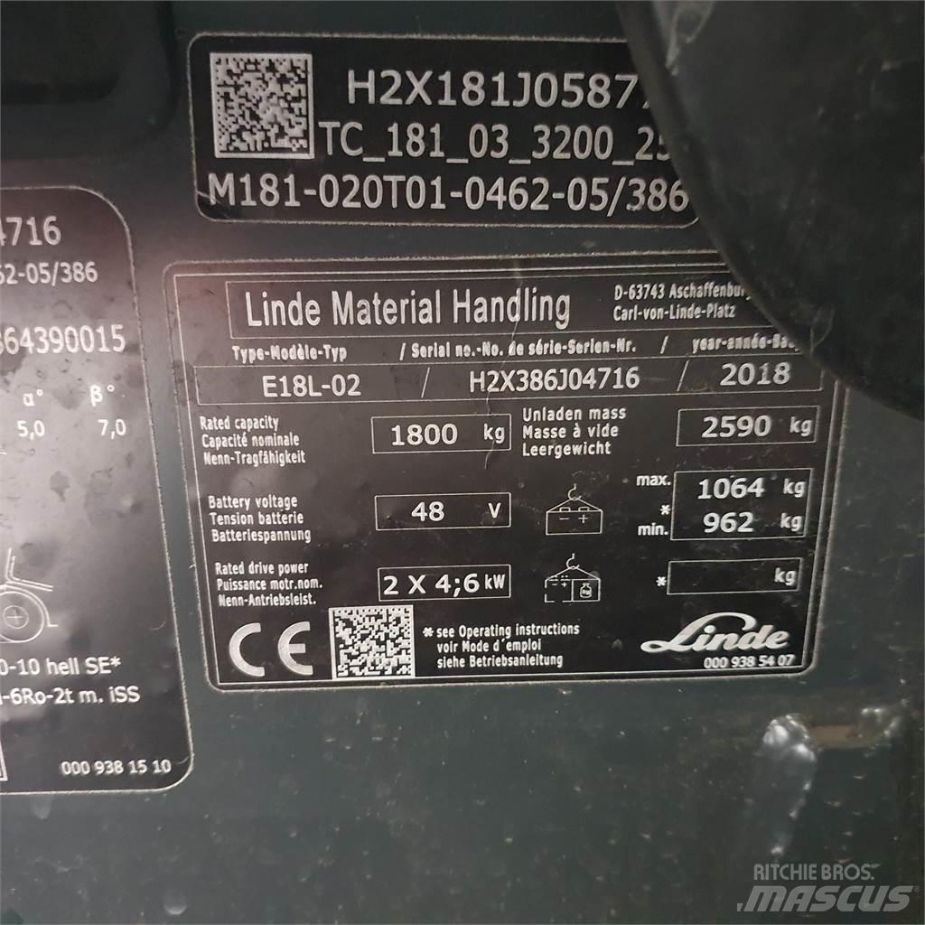 Linde E18L Chariots élévateurs électriques