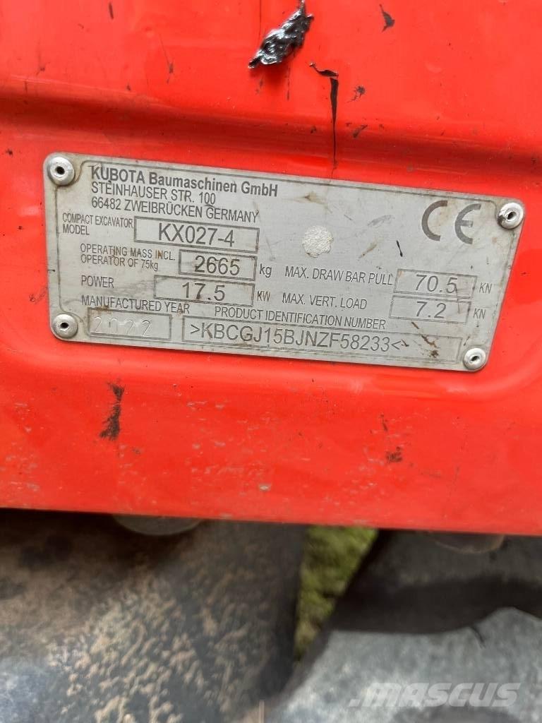 Kubota KX 027-4 Mini pelle < 7t