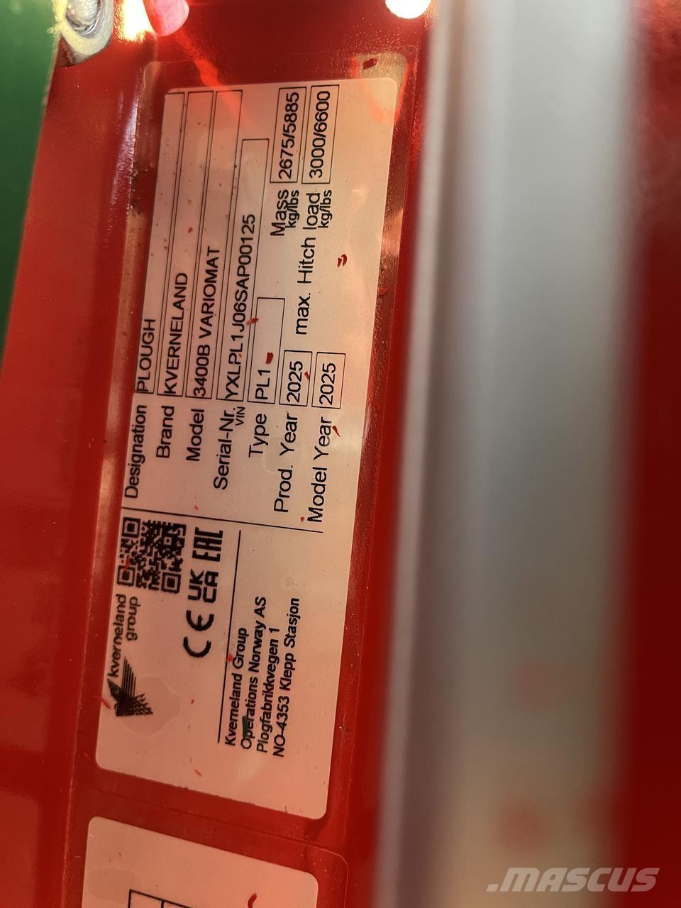 Kverneland 3400B Charrue réversible