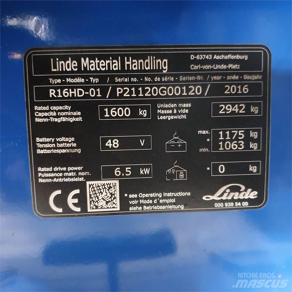 Linde R16HD Chariot à mât rétractable