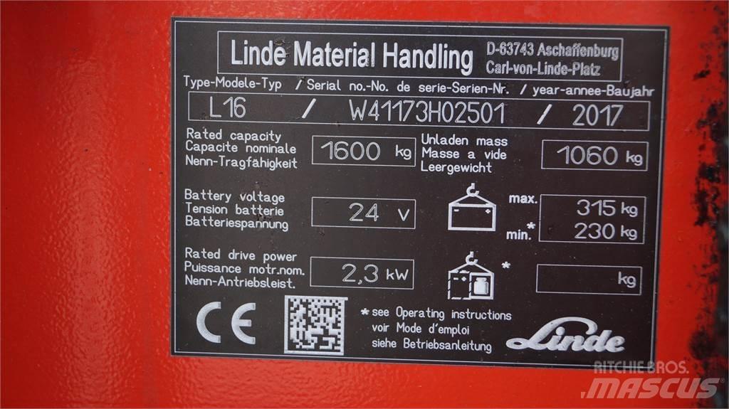 Linde L16i Gerbeur accompagnant