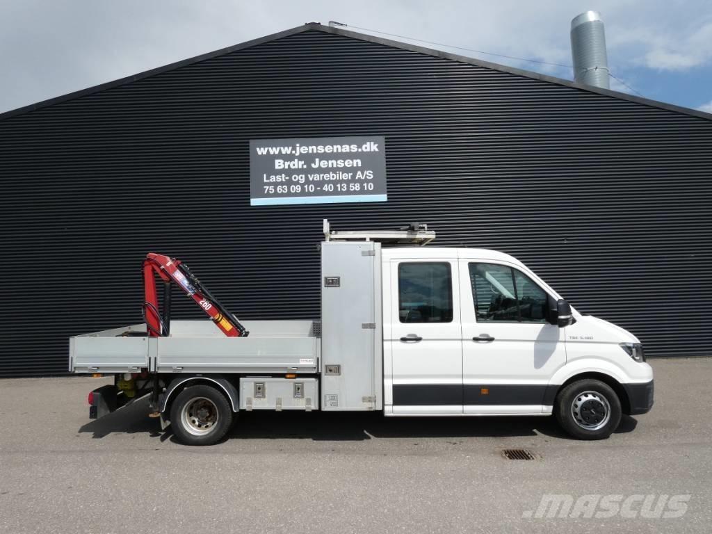 MAN TGE 5.180 Camion plateau ridelle avec grue