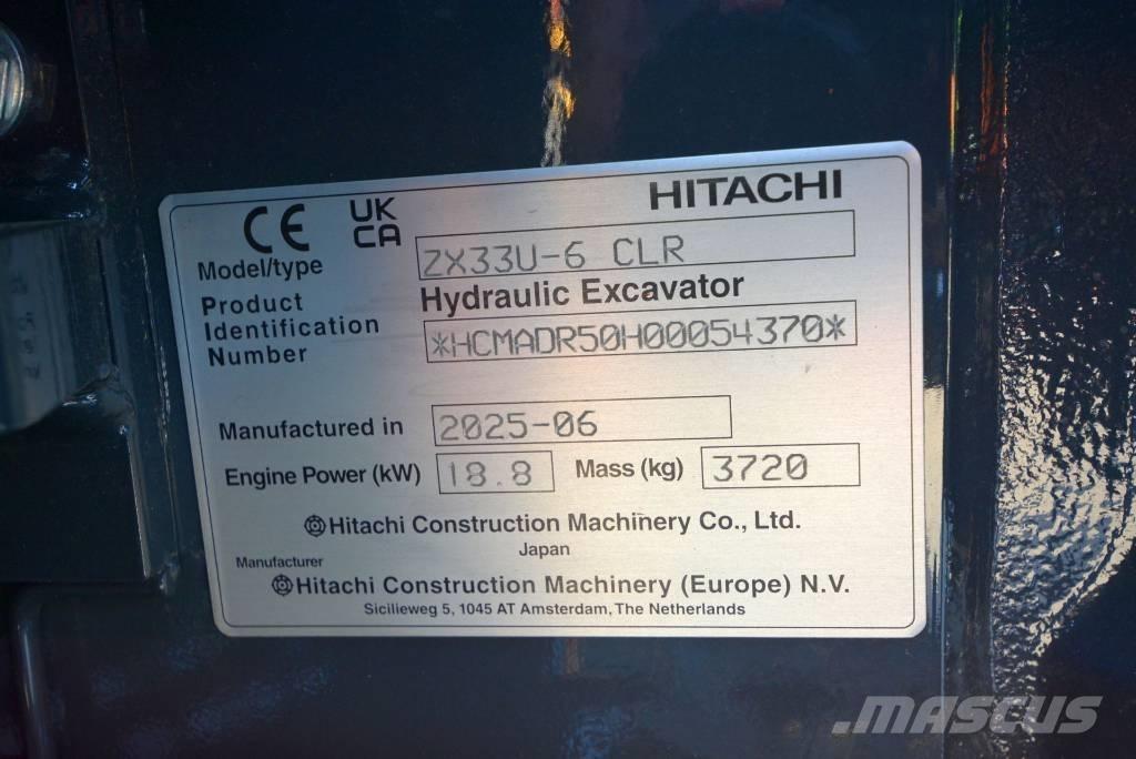 Hitachi ZX 33 U-6 Mini pelle < 7t