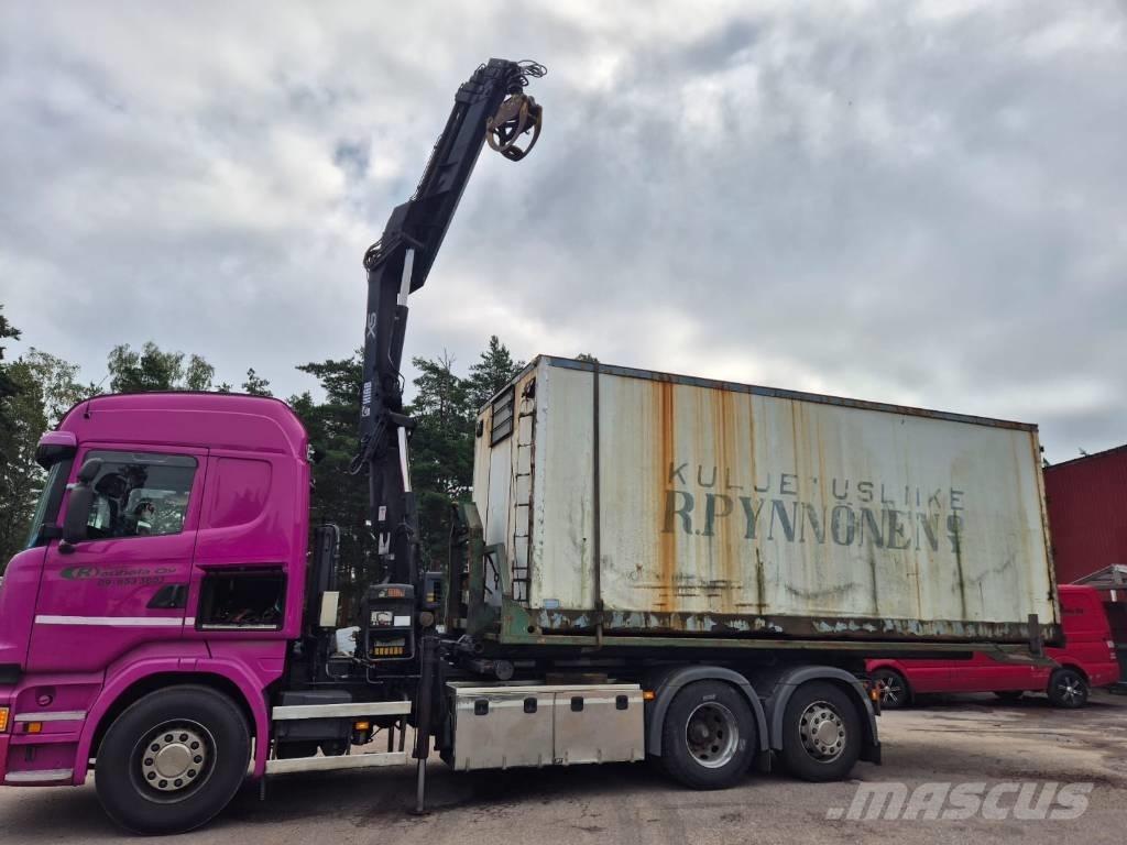 Scania R 410 Camion plateau ridelle avec grue