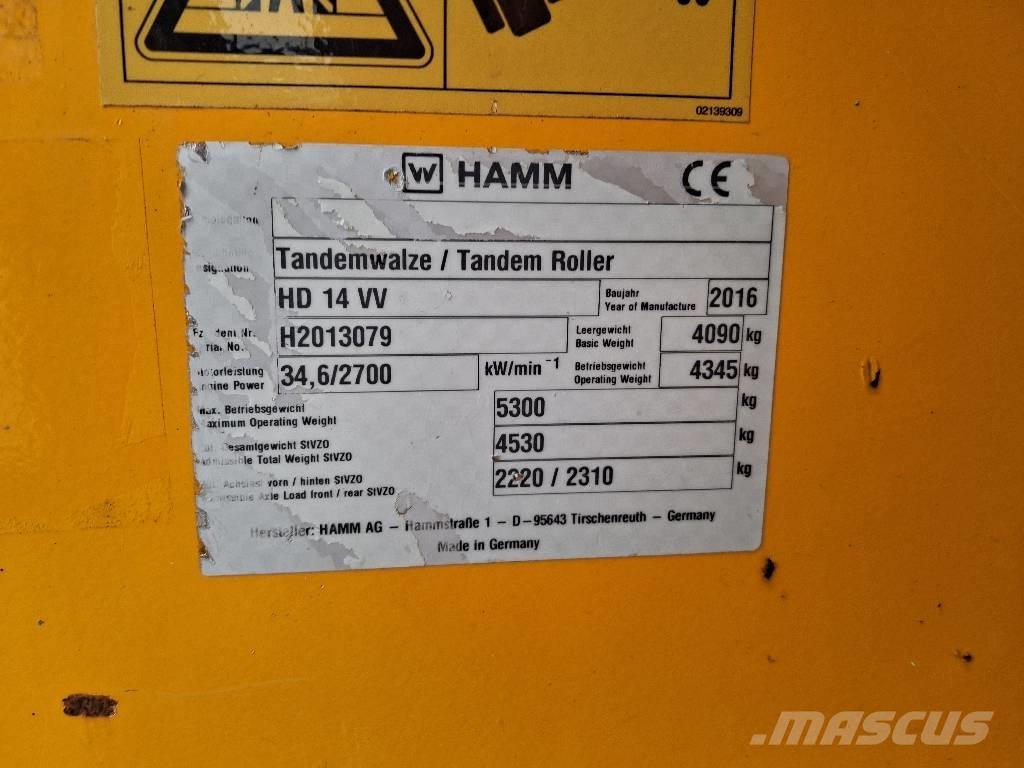 Hamm HD 14 VV Rouleaux tandem
