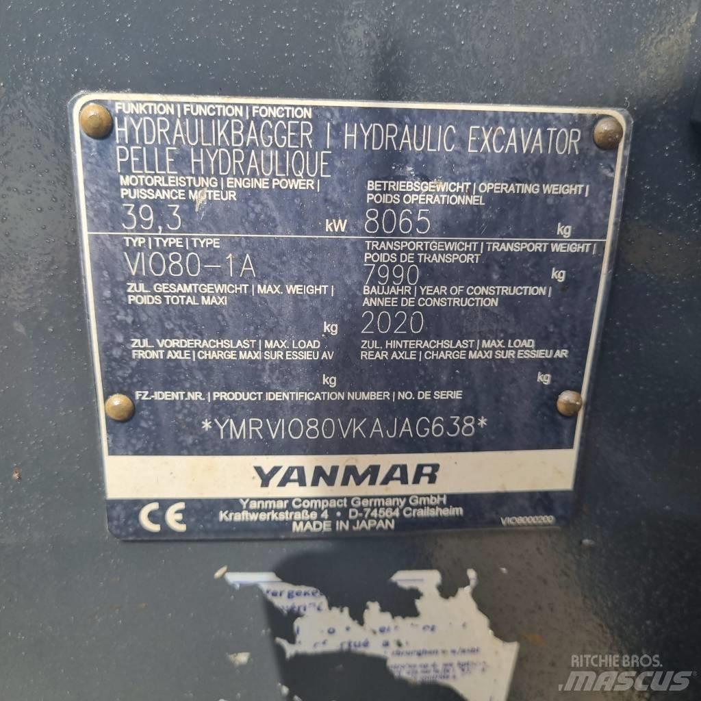 Yanmar Vio 80-1A Mini pelle 7t-12t