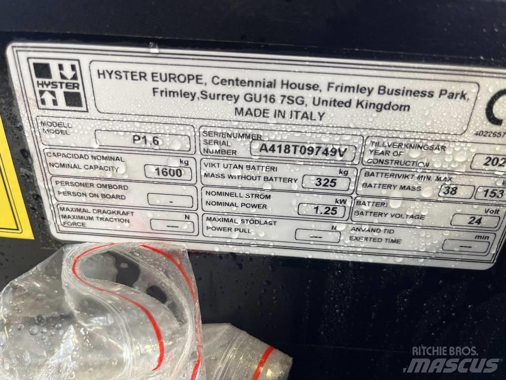 Hyster P 1.6 Transpalette accompagnant