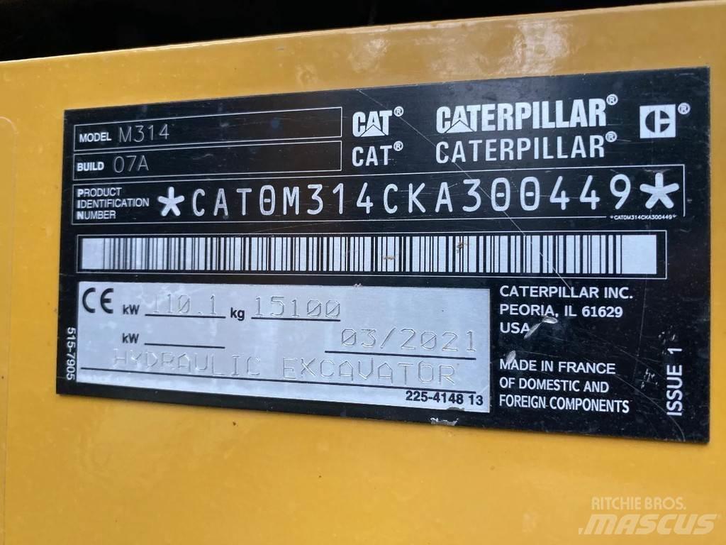 CAT 314 Next gen Pelle sur pneus