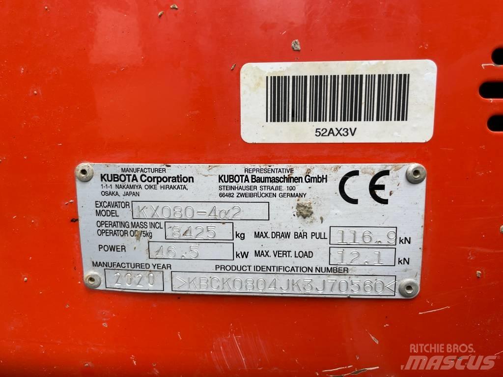 Kubota KX 080-4 Mini pelle 7t-12t