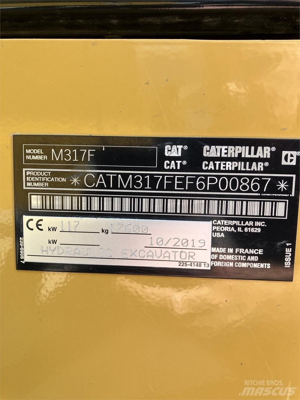 CAT 317 F Pelle sur pneus