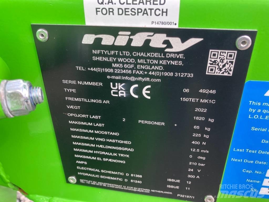 Niftylift 150TET Remorque nacelle