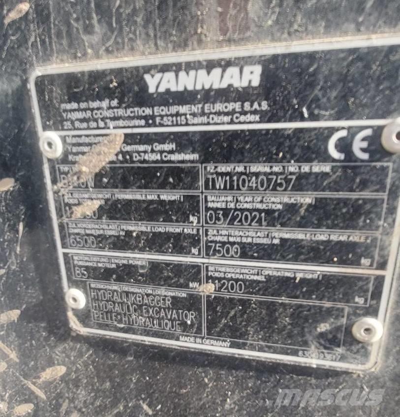 Yanmar B 110 W Pelle sur pneus