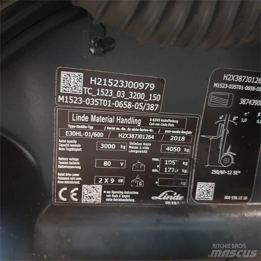 Linde E30/600HL Chariots élévateurs électriques