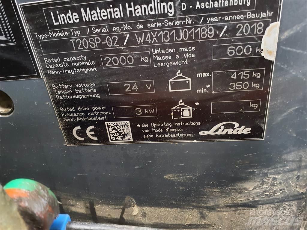 Linde T20SP kurz Transpalette accompagnant