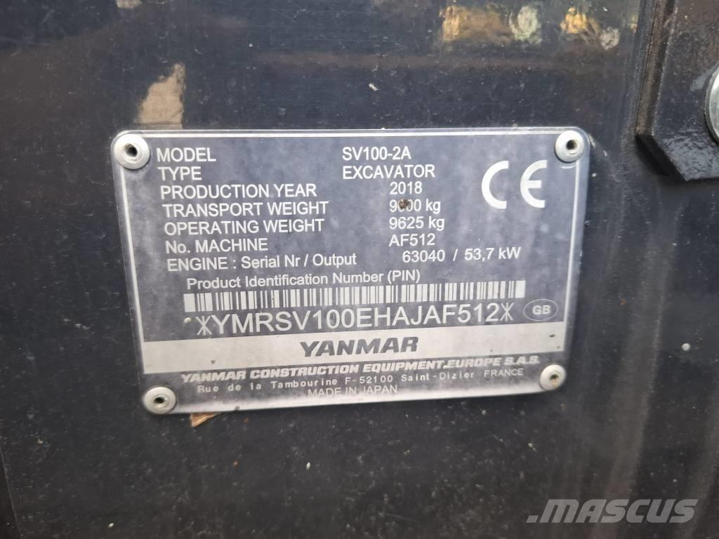 Yanmar SV 100-2A Mini pelle 7t-12t