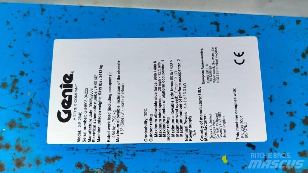 Genie GS 2646 Nacelle ciseaux