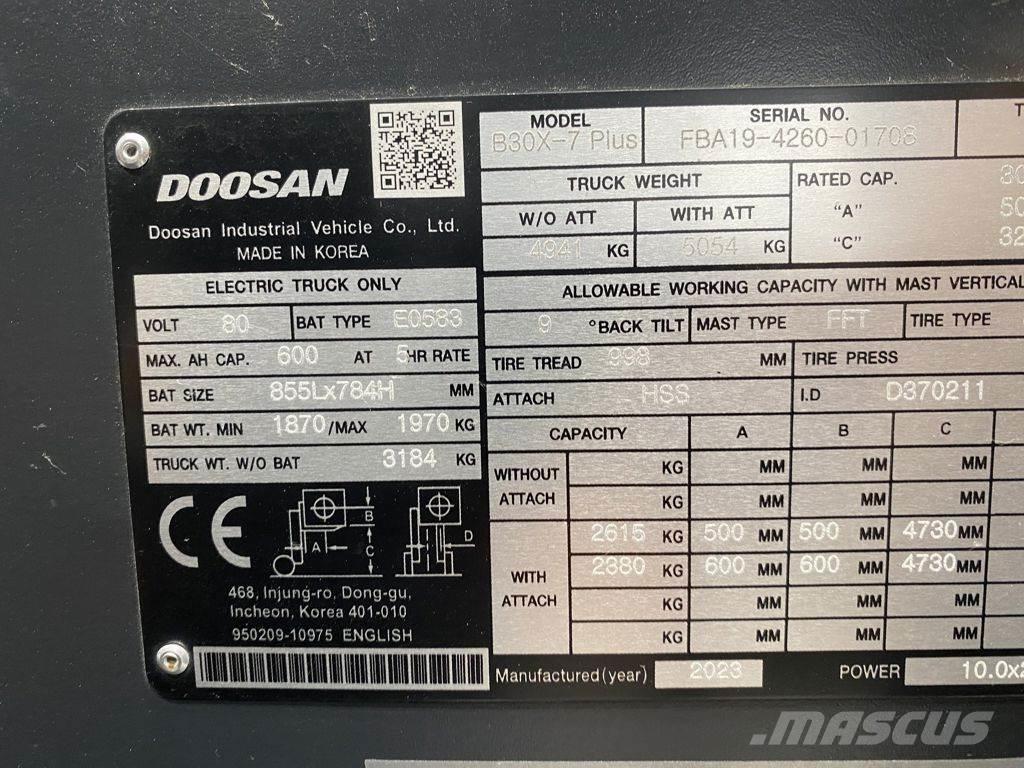 Doosan B30X-7 Chariots élévateurs électriques