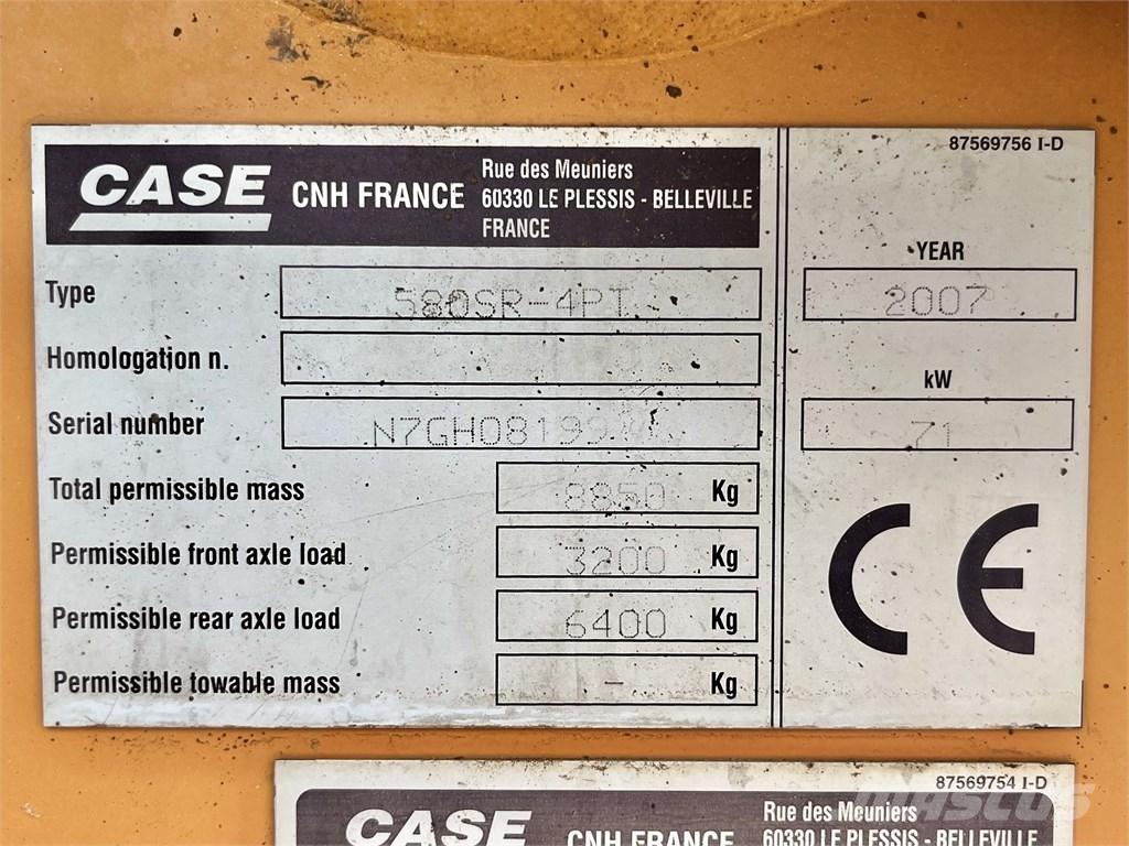 CASE 580 SR Tractopelle