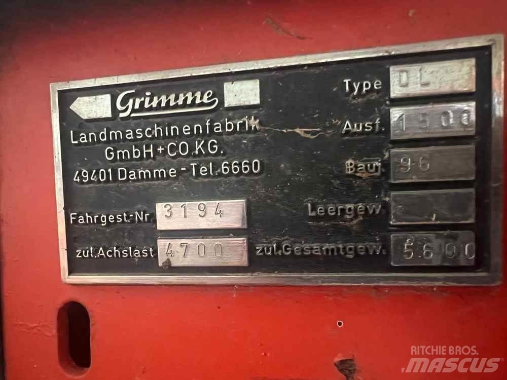 Grimme DL1500 Moissoneuse de Pomme de Terre