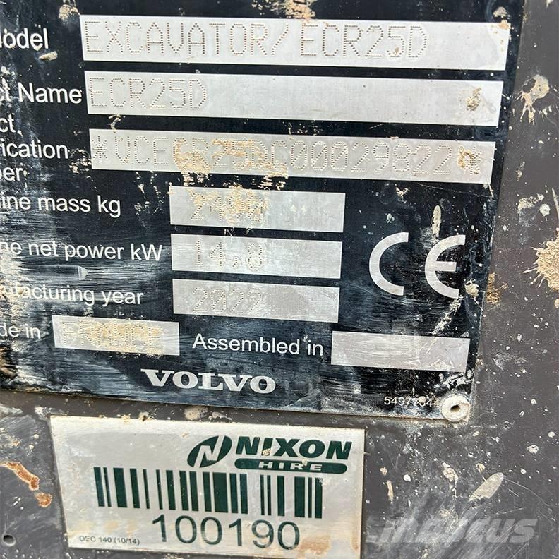 Volvo ECR25D Mini pelle < 7t
