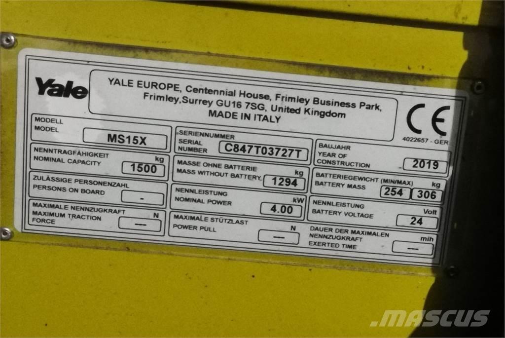Yale MS15XSL Gerbeurs Automoteurs
