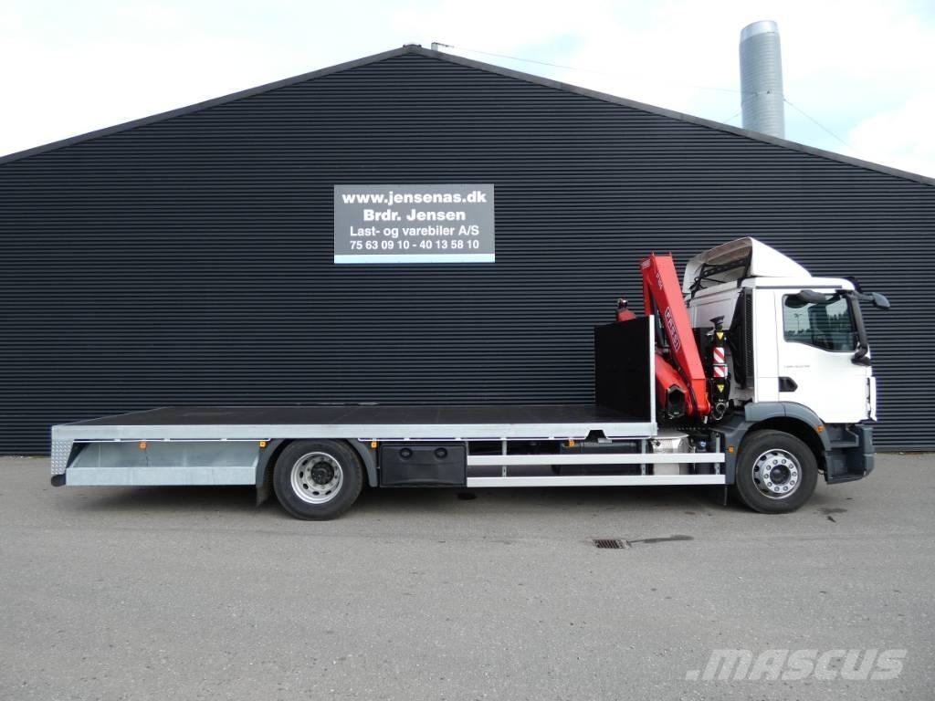 MAN TGM 18.290 Camion plateau ridelle avec grue