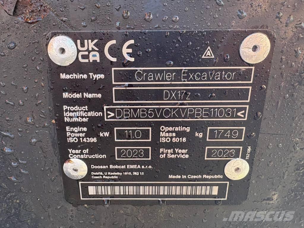 Doosan DX 17 Mini pelle < 7t