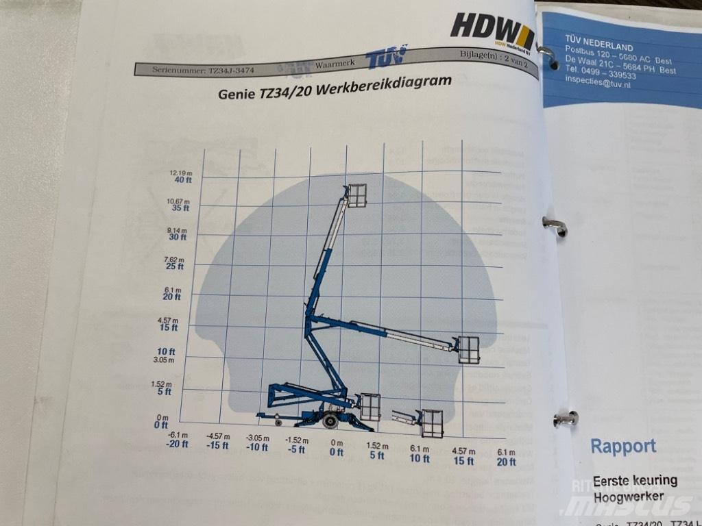 Genie TZ 34/20 Remorque nacelle