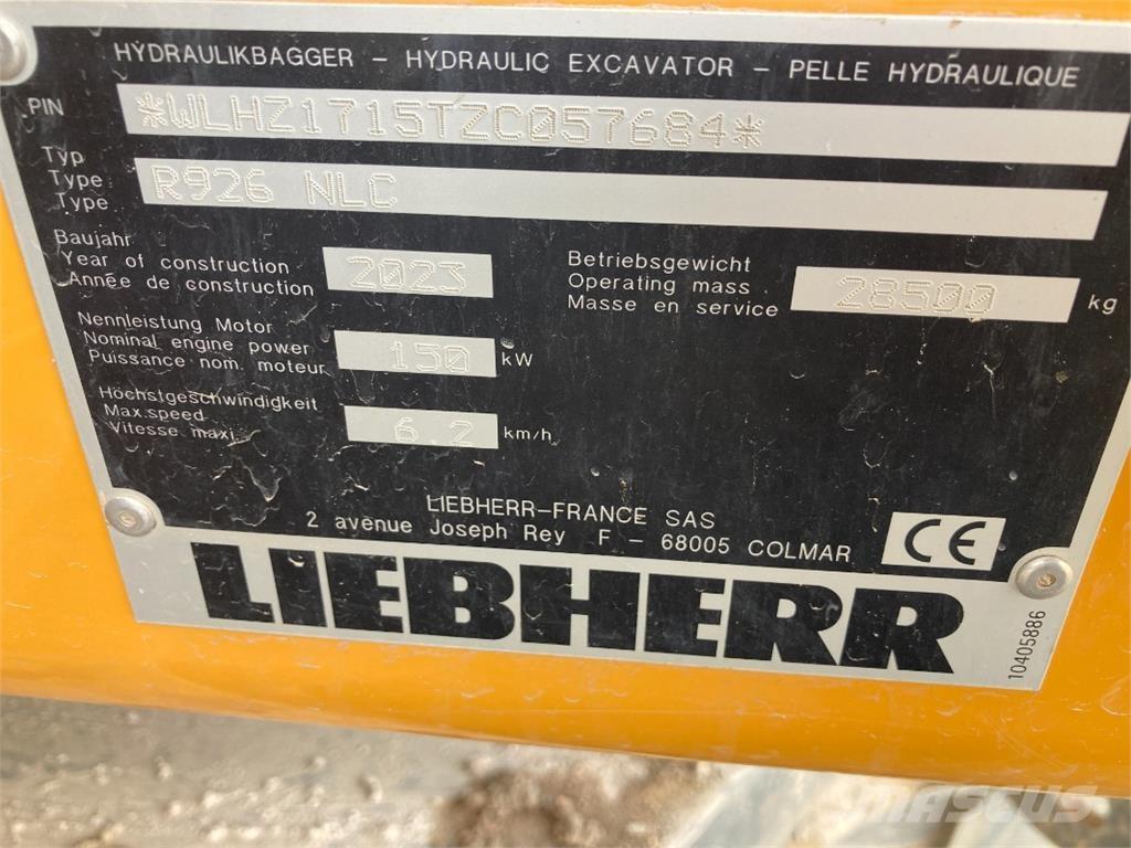 Liebherr R926 Pelle sur chenilles