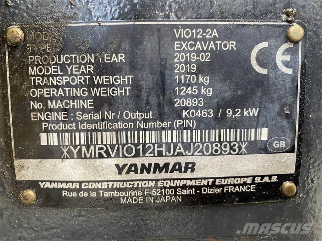 Yanmar VIO12 Pelle sur pneus