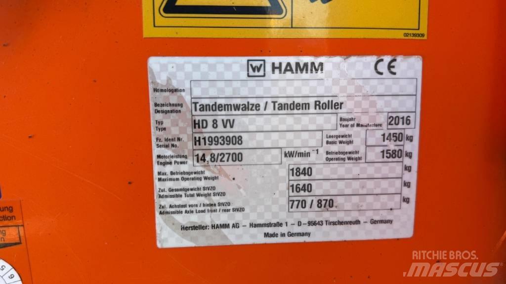 Hamm HD 8 VV Rouleaux tandem