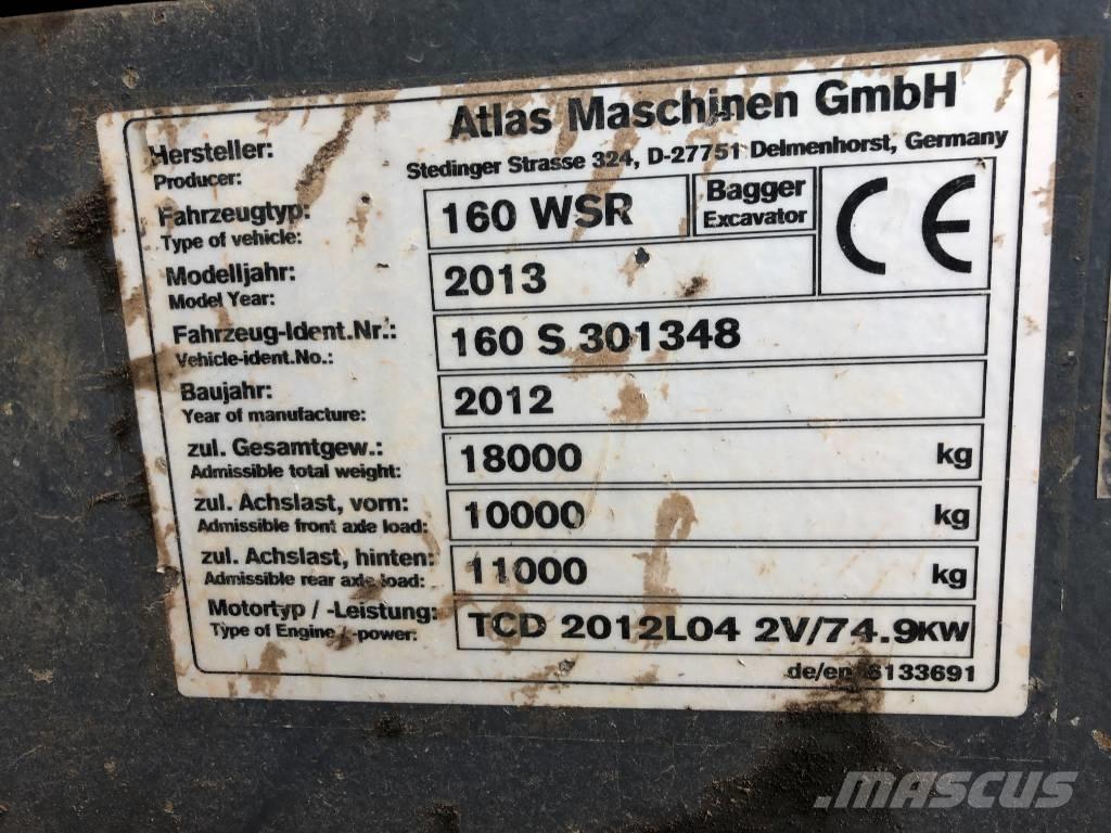 Atlas 160 WSR Pelle sur pneus