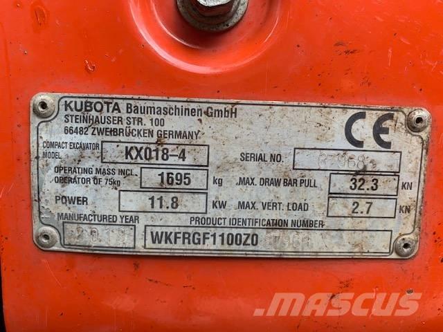 Kubota KX 018-4 Mini pelle < 7t