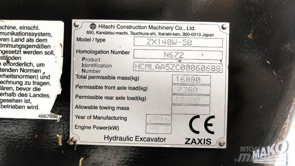 Hitachi ZX 140 W-5 Pelle sur pneus