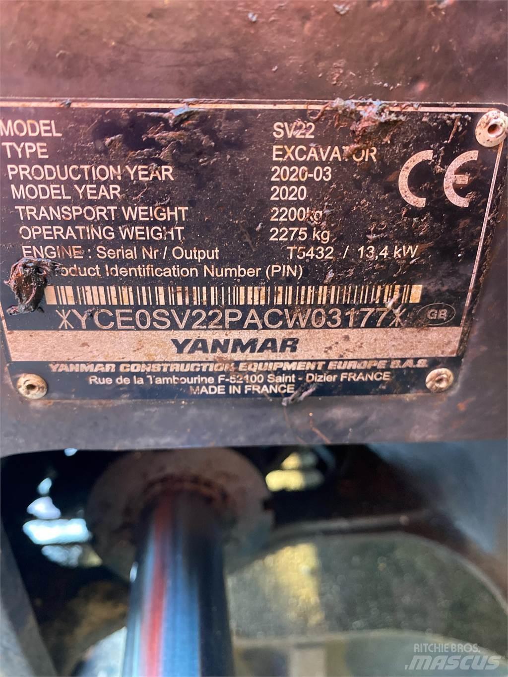 Yanmar SV22 Mini pelle < 7t